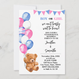 Geschlecht offenbart Bärenrosa und blaue Balkone Einladung