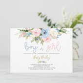 Geschlecht offenbart Blumen Einladung (Stehend Vorderseite)