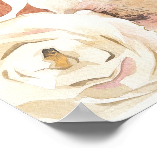 Geschlecht offenbart Blush Pink und Begrüßungszeic Poster (Ecke)