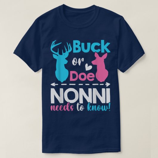 Geschlecht offenbart Buck oder muss Nonni wissen, T-Shirt (Design vorne)