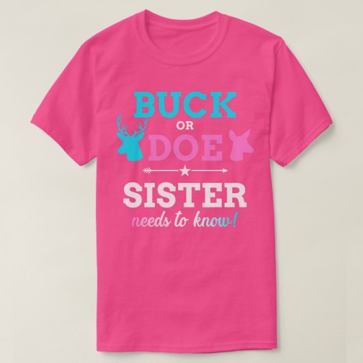 Geschlecht offenbart buck oder Schwester passend B T-Shirt (Design vorne)