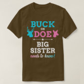 Geschlecht offenbart buck oder Schwester passend B T-Shirt (Design vorne)