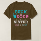 Geschlecht offenbart buck oder Schwester passend B T-Shirt (Design vorne)