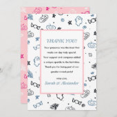 Geschlecht offenbart Dankeskarten Niedlich rosa un Dankeskarte (Vorne/Hinten)