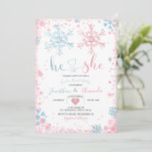 Geschlecht offenbart, dass er oder sie Schneeflock Einladung (Stehend Vorderseite)