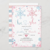 Geschlecht offenbart, dass er oder sie Schneeflock Einladung (Vorne/Hinten)