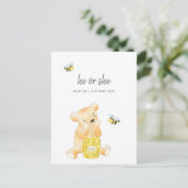 Geschlecht offenbart Dusche Teddy Bären Postkarte (Stehend Vorderseite)