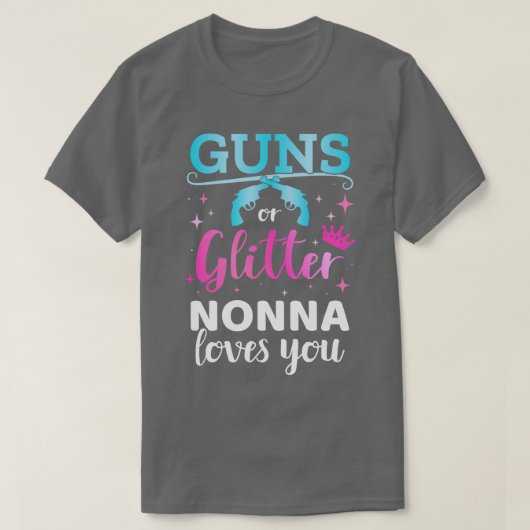 Geschlecht offenbart eine Glitzer-Nonna mit Babypa T-Shirt (Design vorne)