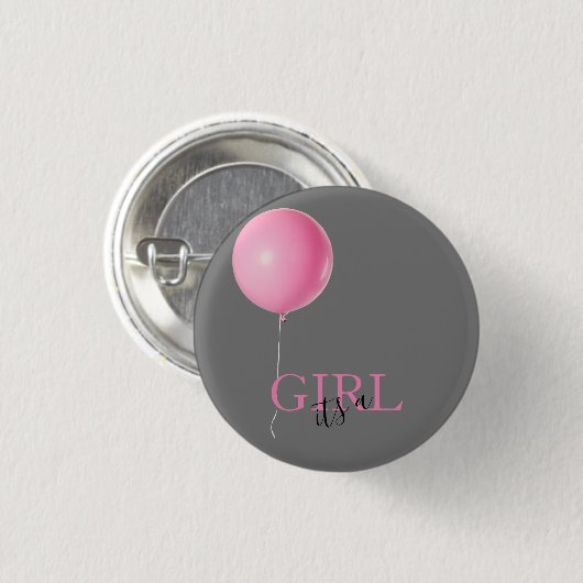 Geschlecht offenbart einen Mädchen-Button Button (Vorne & Hinten)