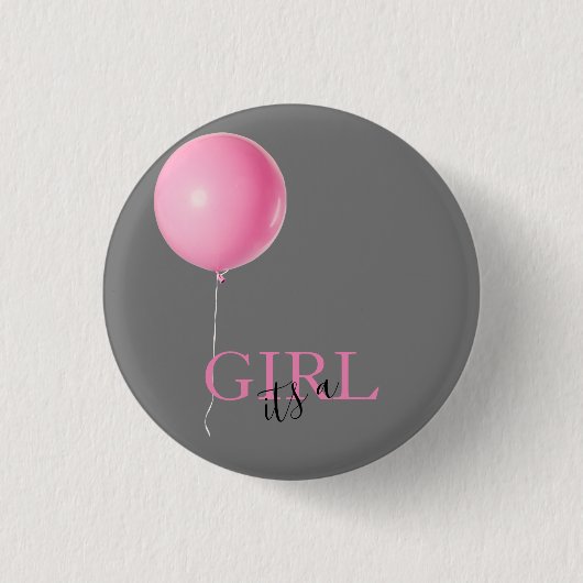 Geschlecht offenbart einen Mädchen-Button Button (Vorderseite)