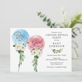 Geschlecht offenbart Einladung Baby Dusche rosa od (Stehend Vorderseite)