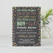 Geschlecht offenbart Einladung Green Coral Boy ode (Stehend Vorderseite)