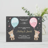Geschlecht offenbart Einladung Teddy Bären Boy ode (Stehend Vorderseite)