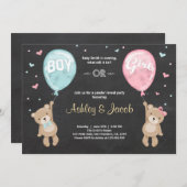 Geschlecht offenbart Einladung Teddy Bären Boy ode (Vorne/Hinten)