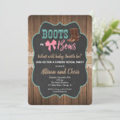 Geschlecht offenbart Einladungsschuhe und Bögen Einladung (Stehend Vorderseite)