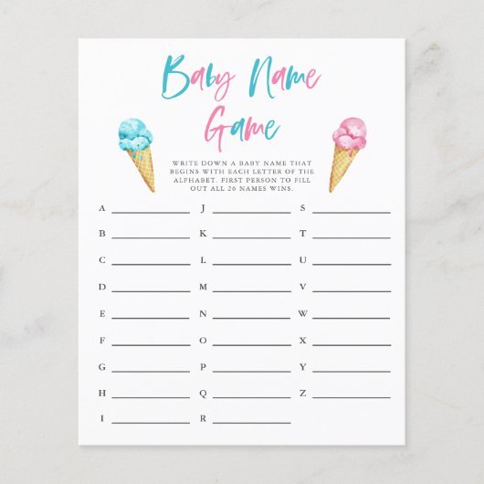 Geschlecht offenbart Eis Cream Baby Name Duwer Gam (Vorderseite)