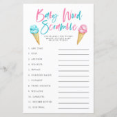 Geschlecht offenbart Eiscreme Baby Word Scramble G (Vorderseite)