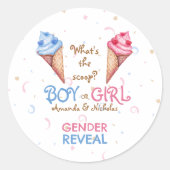 Geschlecht offenbart Eiscreme Scoop Runder Aufkleber (Vorderseite)