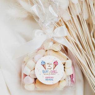 Geschlecht offenbart Eiscreme Scoop Runder Aufkleber