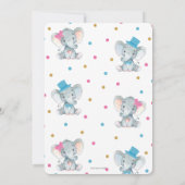 Geschlecht offenbart Elephant Baby Boy oder Baby G Einladung (Rückseite)