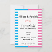 Geschlecht offenbart Elephant Girl Boy Baby Shower Einladung (Rückseite)