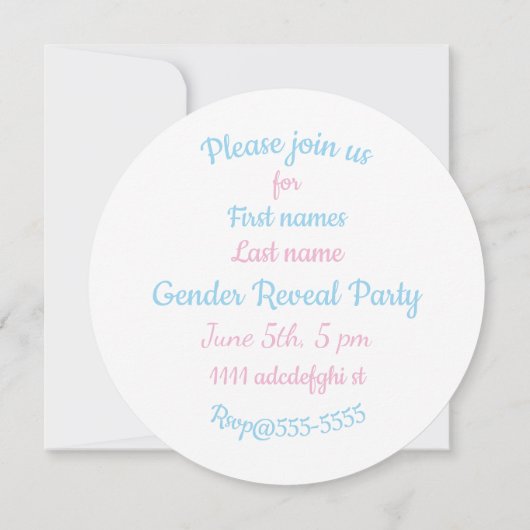 Geschlecht offenbart Fragezeichen Einladung (Rückseite)