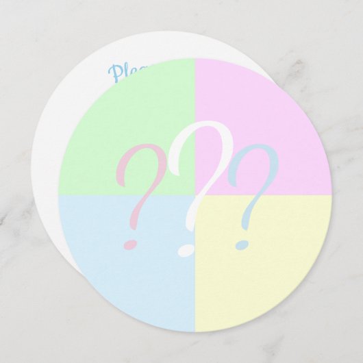 Geschlecht offenbart Fragezeichen Einladung (Vorne/Hinten)