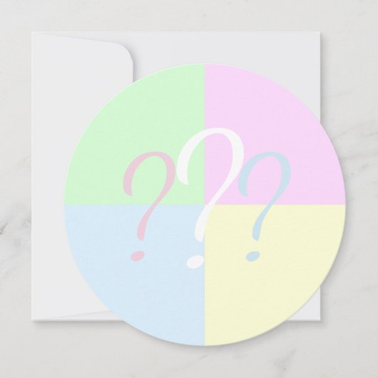 Geschlecht offenbart Fragezeichen Einladung (Vorderseite)