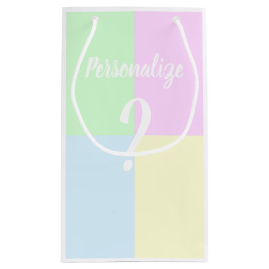 Geschlecht offenbart Fragezeichen Kleine Geschenktüte (Rückseite)