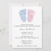 Geschlecht offenbart Fütterung Glitzer Pink Blue B Einladung (Vorderseite)