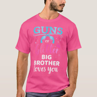 Geschlecht offenbart Gewehre Glitzer Brother Match T-Shirt