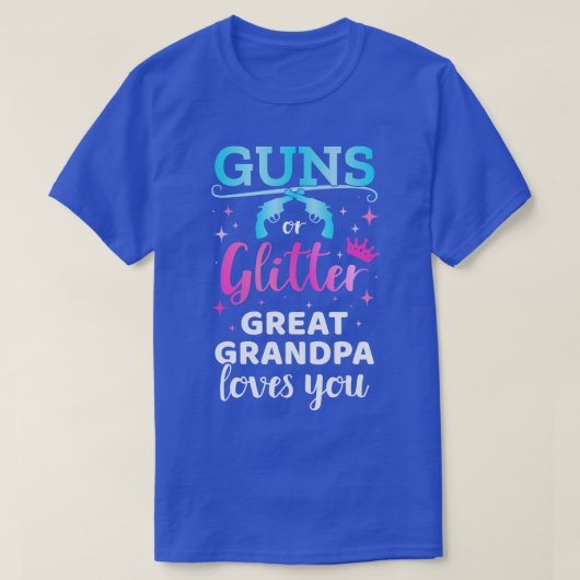 Geschlecht offenbart Glitzer Urgroßvater Baby Teil T-Shirt (Design vorne)