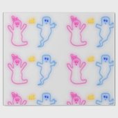 Geschlecht offenbart Junge Girl Pink Blue Gray Nie Geschenkpapier (Flach)