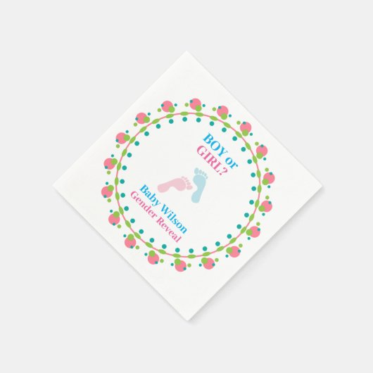 Geschlecht offenbart Junge oder Mädchen rosa Blau Serviette (Ecke)