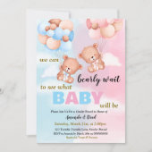 Geschlecht offenbart Junge oder Mädchen rosa oder Einladung (Vorderseite)