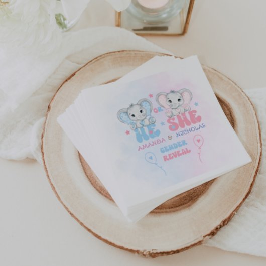 Geschlecht offenbart moderne rosa blau serviette