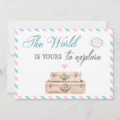 Geschlecht offenbart neutrale Travel Baby Dusche S Einladung (Rückseite)