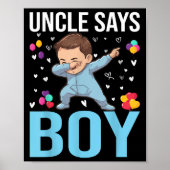 Geschlecht offenbart Onkel sagt Boy Matching Famil Poster (Vorne)