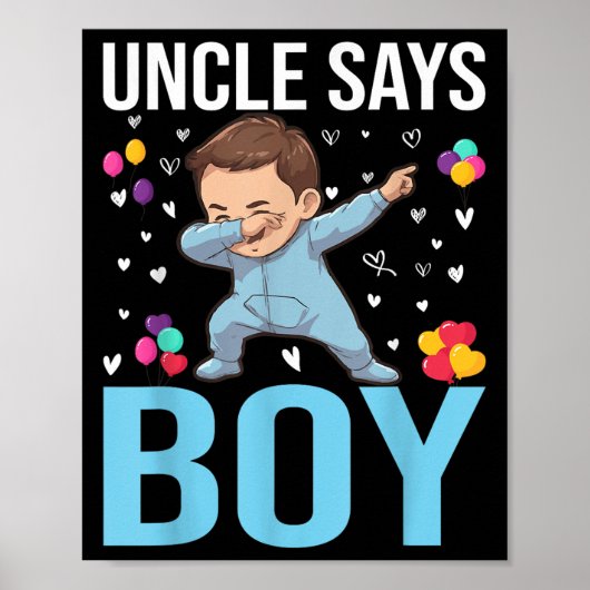 Geschlecht offenbart Onkel sagt Boy Matching Famil Poster (Vorne)