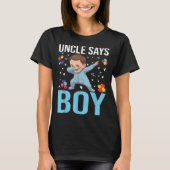 Geschlecht offenbart Onkel sagt Boy Matching Famil T-Shirt (Vorderseite)