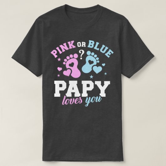 Geschlecht offenbart Papy T-Shirt (Design vorne)