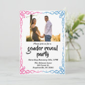 Geschlecht offenbart Party Foto Einladung (Stehend Vorderseite)