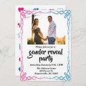 Geschlecht offenbart Party Foto Einladung (Vorne/Hinten)