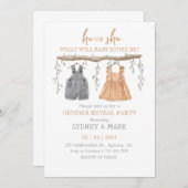 Geschlecht offenbart Party, Geschlechteroffenbarun Einladung (Vorne/Hinten)