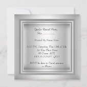 Geschlecht offenbart Party Junge oder Mädchen Silb Einladung (Rückseite)