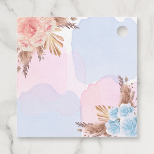 Geschlecht offenbart Party Pampas Teddy Bär pink b Geschenkanhänger (Rückseite)