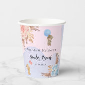 Geschlecht offenbart Party Pampas Teddy Bär pink b Pappbecher (Vorderseite)