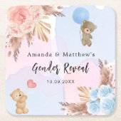 Geschlecht offenbart Party Pampas Teddy Bär pink b Rechteckiger Pappuntersetzer (Vorderseite)