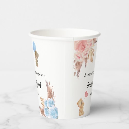 Geschlecht offenbart Party Pampas Teddy Bären Mädc Pappbecher (Rechts)