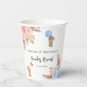 Geschlecht offenbart Party Pampas Teddy Bären Mädc Pappbecher (Vorderseite)